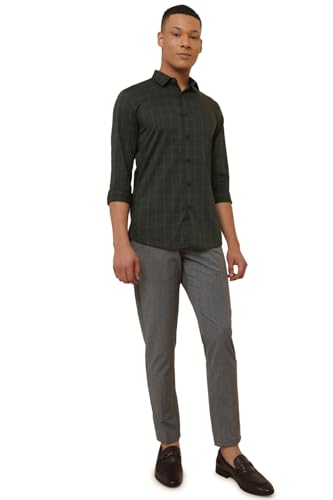 Allen Solly Men's Slim Fit Shirt (ASSFCUMOFH79563_Green - SaumyasStore