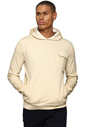 Allen Solly Solid Cotton Regular Fit Mens Sweatshirt (Beige,Large) - SaumyasStore