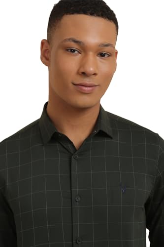 Allen Solly Men's Slim Fit Shirt (ASSFCUMOFH79563_Green - SaumyasStore