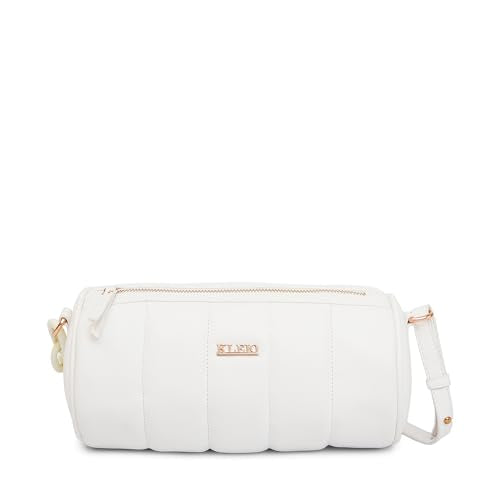 KLEIO Vegan Leather Quilted Crossbody Sling Bag For Women with Zip Closure (White) | Casual Cross body Bag for Girls for Everyday Use | Suitable for Parties, Functions, College & Office - SaumyasStore