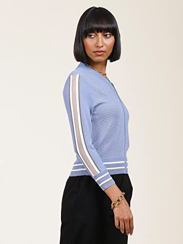 Label RITU KUMAR Powder Blue Front Open Jacket - SaumyasStore