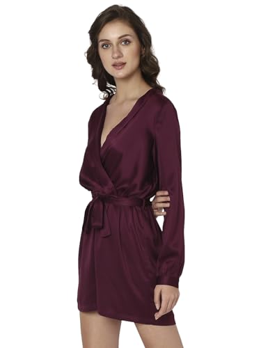 VERO MODA Women's Polyester A-Line Mid-Thigh Length Dress (Pickled Beet) - SaumyasStore
