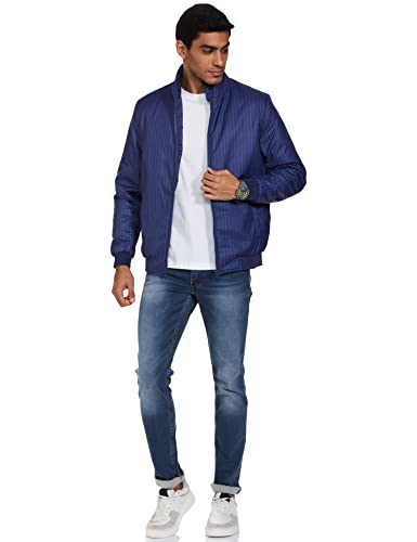 Amazon Brand - Symbol Polyester Men's Quilted Jacket (Aw22-Sy-Lw-Jk-06_Dnm Blue_L) - SaumyasStore