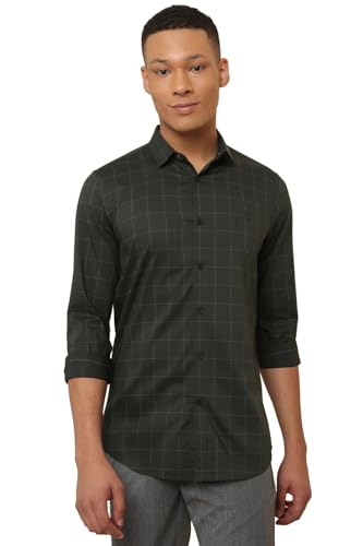 Allen Solly Men's Slim Fit Shirt (ASSFCUMOFH79563_Green - SaumyasStore