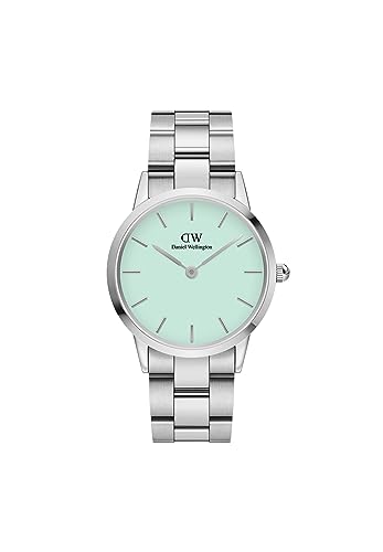 Daniel Wellington Iconic Link Mint 36mm Green Dial Silver Unisex Watch - SaumyasStore