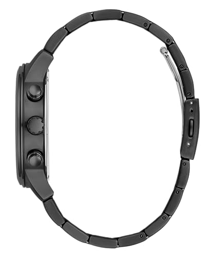 GUESS Men Black Round Stainless Steel Dial Analog Watch - SaumyasStore