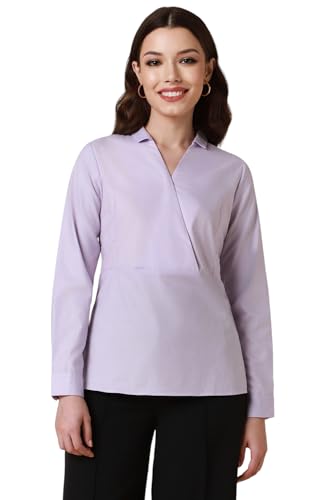 Allen Solly Women's Regular Fit Blouse (Lilac) - SaumyasStore