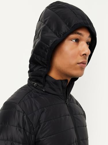 Max Men's A-Line Coat (EDCJKWI2311LT_Black_S - SaumyasStore