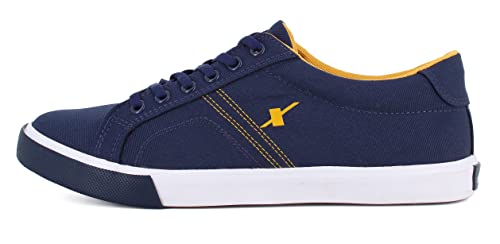 Sparx Men  Navy Blue Golden Yellow Casual Shoes - SaumyasStore