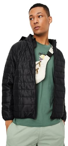 Max Men's A-Line Coat (EDCJKWI2311LT_Black_S - SaumyasStore