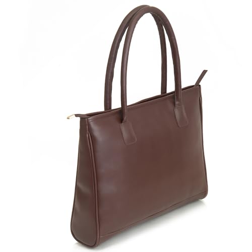 SACCI MUCCI Women's Tote Bag | Large Capacity Tote Bags For Women with Padded Laptop Compartment | Big Shoulder Bag for Office-Floral Tree Twig Design (Brown) - SaumyasStore