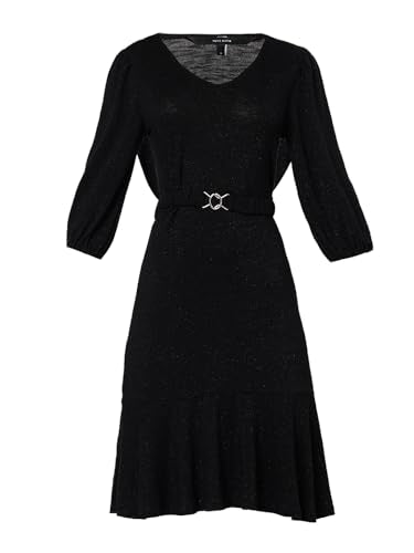 VERO MODA Women's Viscose A-Line Knee-Length Dress (Jet Black) - SaumyasStore