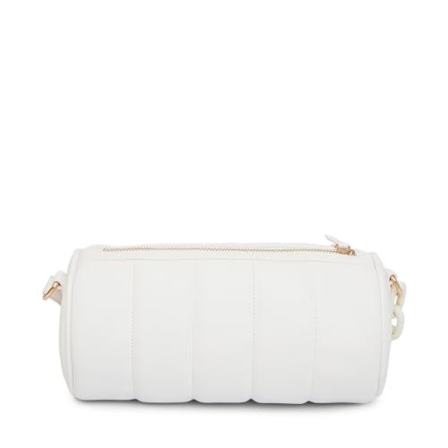 KLEIO Vegan Leather Quilted Crossbody Sling Bag For Women with Zip Closure (White) | Casual Cross body Bag for Girls for Everyday Use | Suitable for Parties, Functions, College & Office - SaumyasStore