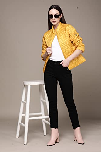 Label RITU KUMAR Yellow Solid Puffer Jacket - SaumyasStore