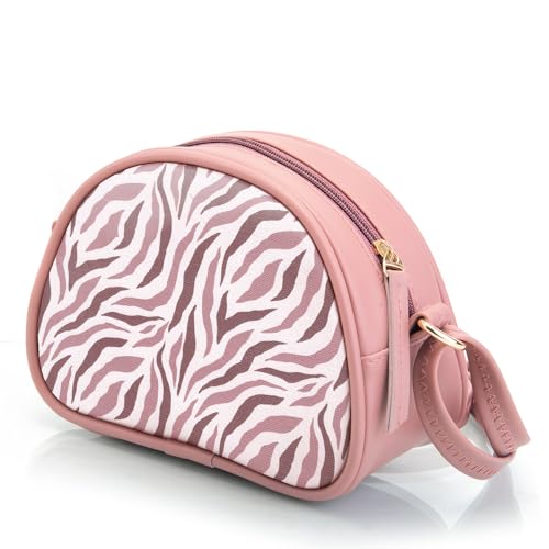 SACCI MUCCI Printed Handcrafted Crossbody Rainbow sling bag, Sling Bag for Women Ladies Single Shoulder Bag - Wave Botanical (Blush) - SaumyasStore