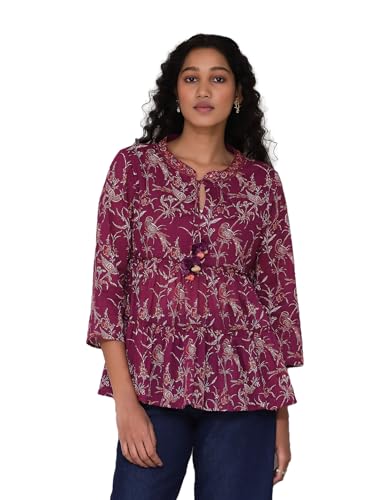 Aarke Ritu Kumar Purple Printed Top - SaumyasStore