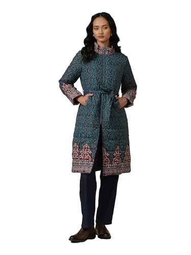 Aarke Ritu Kumar Green Quilted Jacket - SaumyasStore