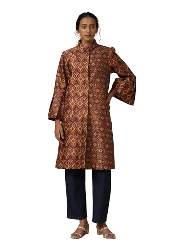 Aarke Ritu Kumar Brown Printed Jacket - SaumyasStore
