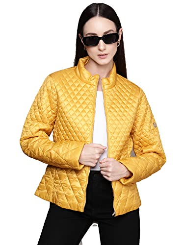 Label RITU KUMAR Yellow Solid Puffer Jacket - SaumyasStore