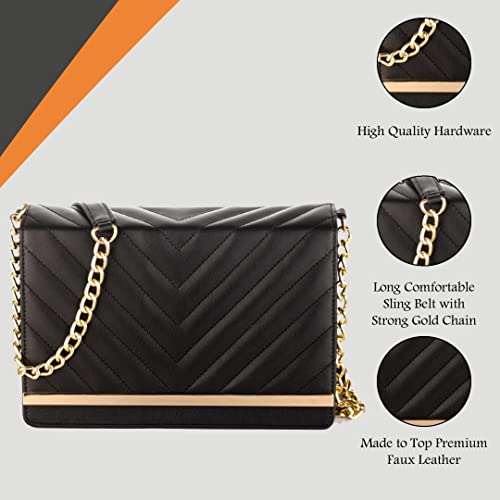 ADISA Women's Sling Bag (Black) - SaumyasStore