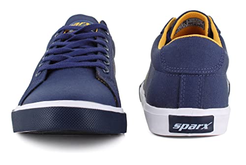Sparx Men  Navy Blue Golden Yellow Casual Shoes - SaumyasStore
