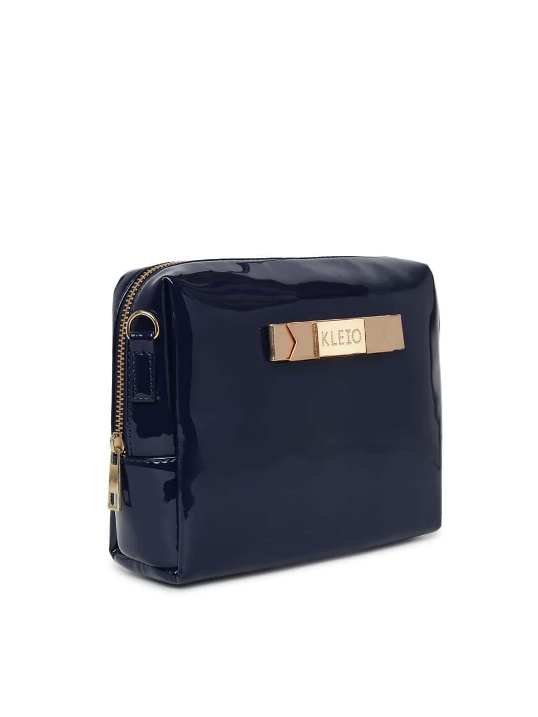 KLEIO Patent PU Leather Sling Crossbody Pouch for Women and Girls (HO8061KL-NB)(NAVY BLUE) - SaumyasStore
