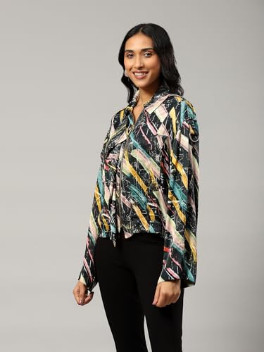 Label RITU KUMAR Black Printed Jacket - SaumyasStore