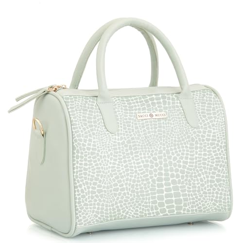 SACCI MUCCI Women's Handbag | Women's Tote Bag | Women's Top-Handle Bags | Women's Satchels | Women's Hobos & Shoulder Bags-Alligator Print (MInt Green) - SaumyasStore