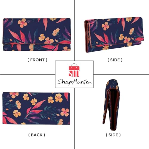 ShopMantra Wallet for Women's | Women's Wallet |Clutch |Vegan Leather | Holds Upto 6 Cards | 2 Notes and 1 Coin Compartment | Magnetic Closure | Multicolor - SaumyasStore