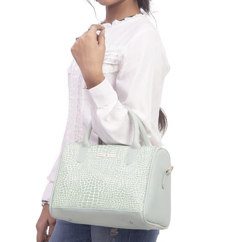SACCI MUCCI Women's Handbag | Women's Tote Bag | Women's Top-Handle Bags | Women's Satchels | Women's Hobos & Shoulder Bags-Alligator Print (MInt Green) - SaumyasStore