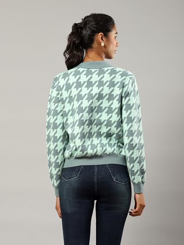 Label RITU KUMAR Grey Printed Sweater - SaumyasStore