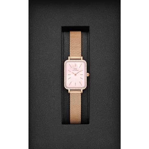 Daniel Wellington Women Analogue Mother of Pearl Pink Square Dial Watch- DW00100669K - SaumyasStore