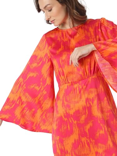 VERO MODA Women's Polyester Shift Above The Knee Dress (Pink Peacock) - SaumyasStore