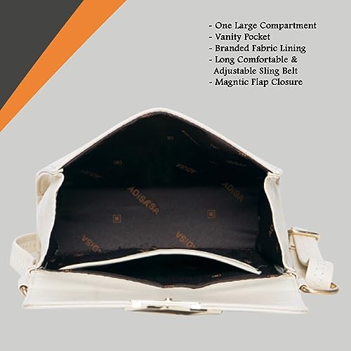 ADISA Women's Girls Party Sling Bag Crossbody (Cream) - SaumyasStore