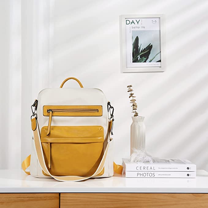 ProArch Premium Leather Convertible Backpack Handbag Sling Bags for Women (YF) - SaumyasStore