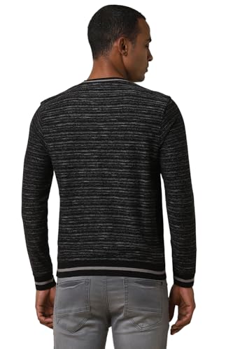 Allen Solly Men's Cotton Classic Pullover Sweater (ALSTARGFE34144_Black - SaumyasStore