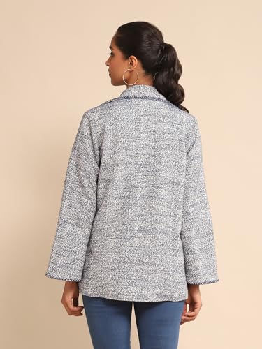 Ritu Kumar Blue Cotton Jacquard Jacket - SaumyasStore