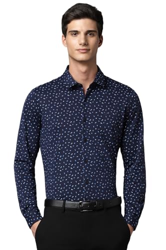 Allen Solly Men's Slim Fit Shirt (ASSFMKTFV20876_Navy - SaumyasStore