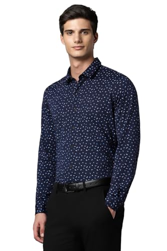 Allen Solly Men's Slim Fit Shirt (ASSFMKTFV20876_Navy - SaumyasStore