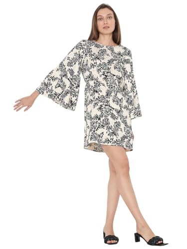 VERO MODA Women's Polyester A-Line Above The Knee Dress (Birch) - SaumyasStore