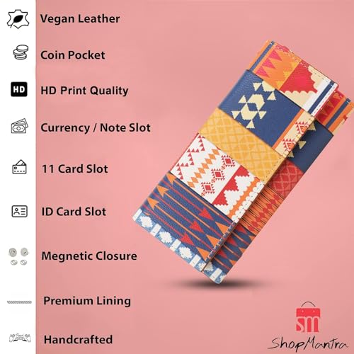 ShopMantra Abstract Triangle Pattern Multicolor Faux Leather Printed Women's Wallet - SaumyasStore