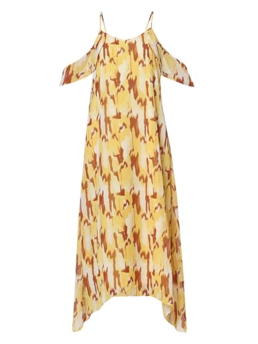 VERO MODA Women's Polyester A-Line Maxi Dress (Yolk Yellow) - SaumyasStore