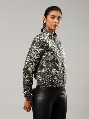 Label RITU KUMAR Black Printed Jacket - SaumyasStore