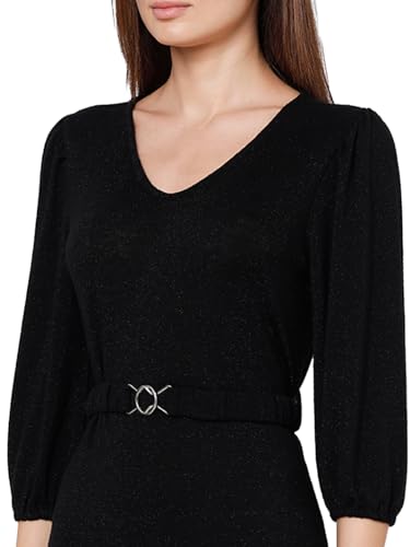 VERO MODA Women's Viscose A-Line Knee-Length Dress (Jet Black) - SaumyasStore