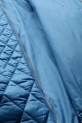 Label RITU KUMAR Blue Solid Puffer Jacket - SaumyasStore