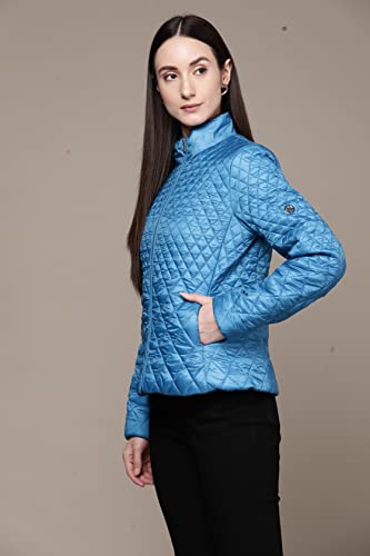 Label RITU KUMAR Blue Solid Puffer Jacket - SaumyasStore