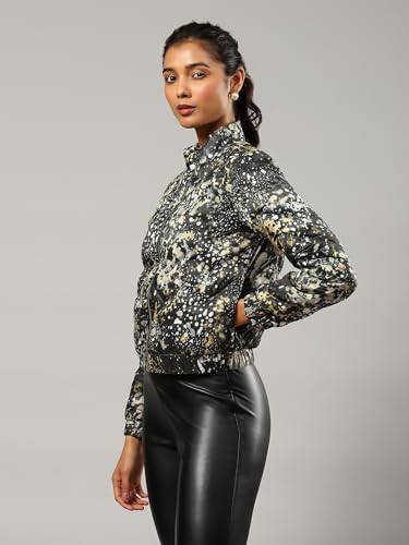 Label RITU KUMAR Black Printed Jacket - SaumyasStore