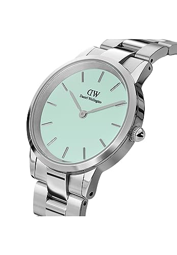 Daniel Wellington Iconic Link Mint 36mm Green Dial Silver Unisex Watch - SaumyasStore