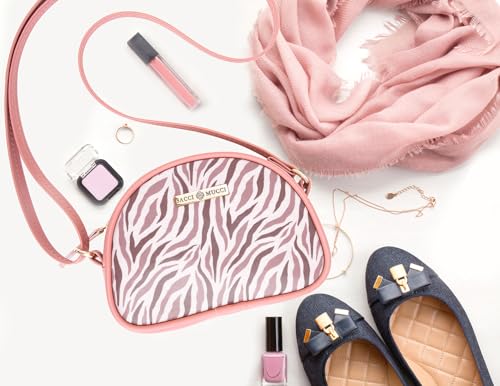 SACCI MUCCI Printed Handcrafted Crossbody Rainbow sling bag, Sling Bag for Women Ladies Single Shoulder Bag - Wave Botanical (Blush) - SaumyasStore