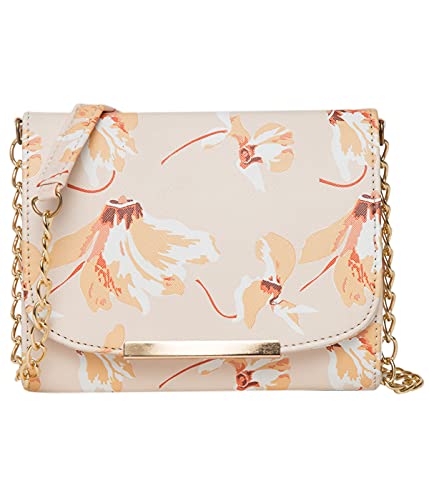 ADISA Women Girls Floral Print Sling Bag (Cream) - SaumyasStore